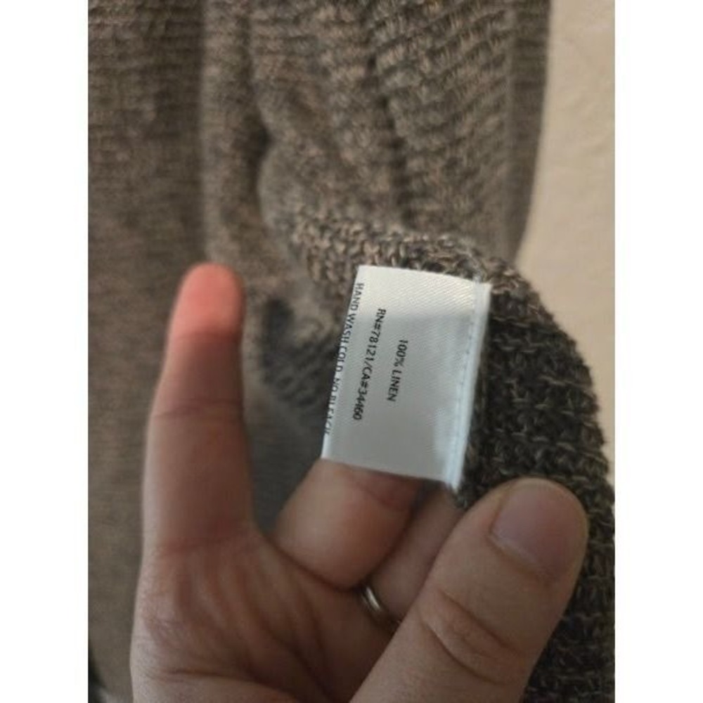 Eileen Fisher Brown Linen Knit Cardigan - Picture 3 of 3